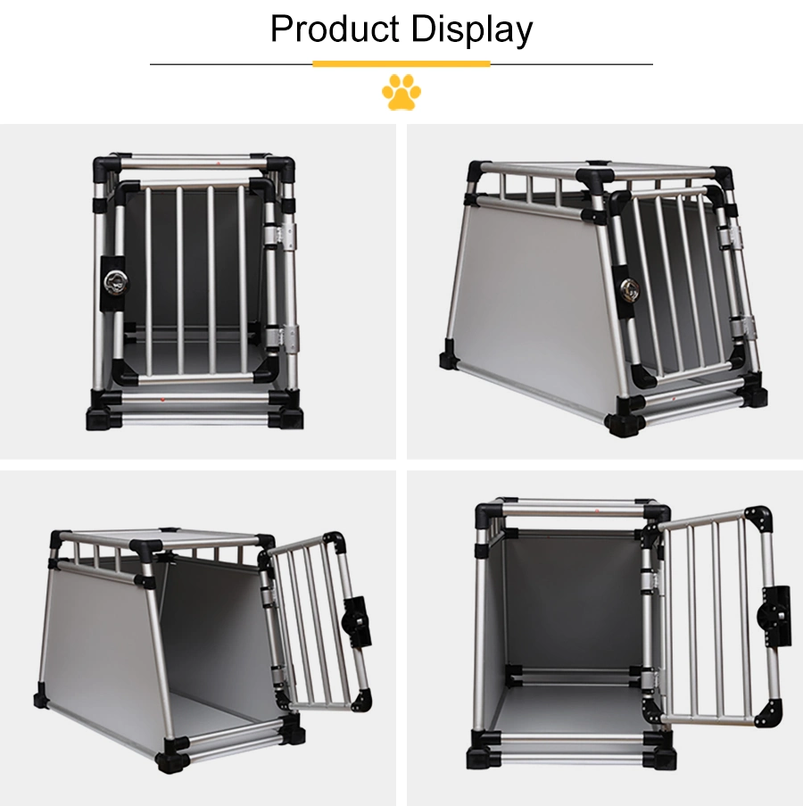 Collapsible Dog Kennel Crate Aluminum Folding Dog Box with Grooming Arm