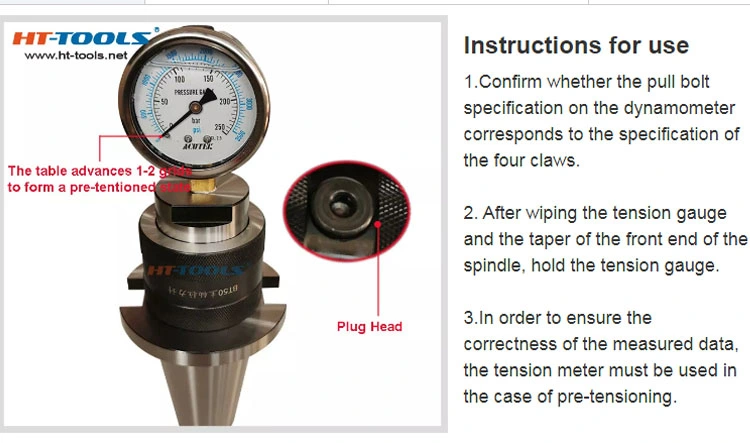 Machine Spindle Tool Holder Bt30 Bt40 Bt50 Spindle Test Bar Drawbar Spindle Clamping Force